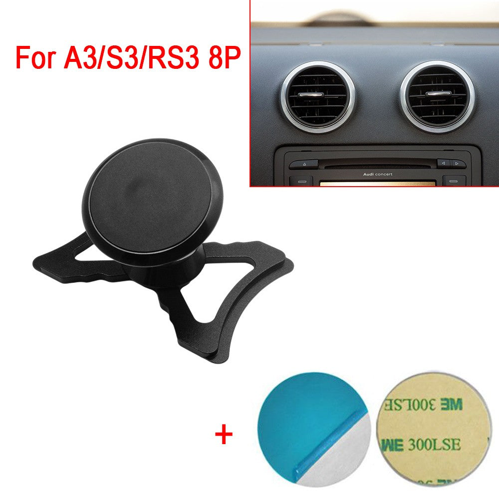 For Audi A3 S3 RS3 8P Sportback Car Phone Magnetic Holder Car Outlet Clip 360 Degree Adjust Mount Mobile Phone Stand GPS Bracket