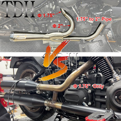 Motorcycle Exhaust Muffle Middle Link Pipe Mid-control Exhaust System For Harley Softail Street Bob Standard FXST FXBBS FXBB 18+