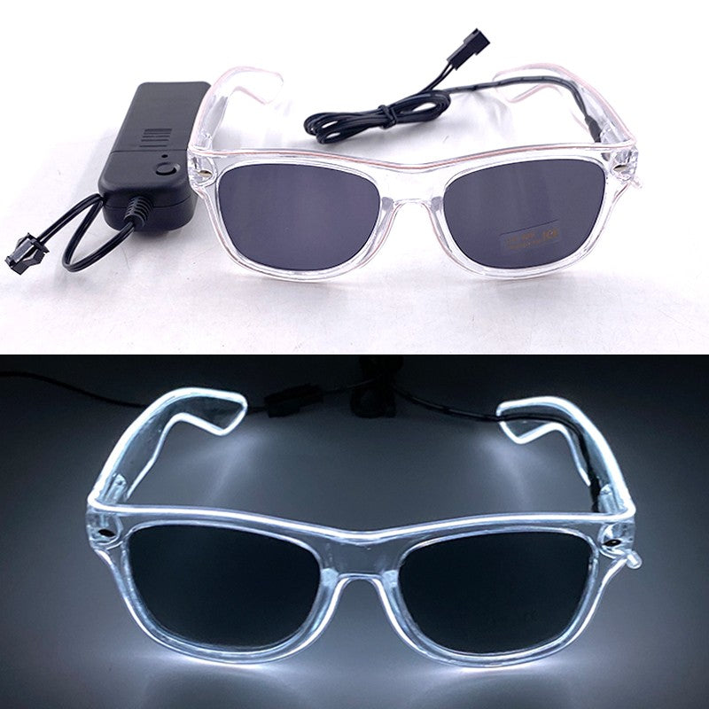 1PC Light Up LED Glasses Glow Sunglasses EL Wire Neon Glasses Glow in The Dark Party Supplies Neon Party Favors for Adults