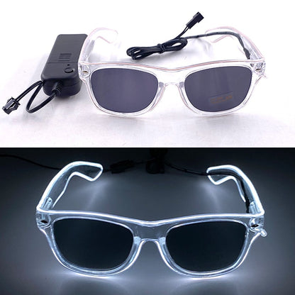 1PC Light Up LED Glasses Glow Sunglasses EL Wire Neon Glasses Glow in The Dark Party Supplies Neon Party Favors for Adults