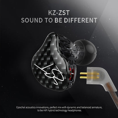KZ ZST Wired Earphone Detachable Cable In Ear Monitor Noice Cancelling Headset HiFi Music Sport Game Phone Earbuds Headphones