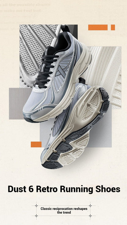 Xtep Juechen 6.0 Vintage Running Shoes Male 2025 Spring Shock Absorption Sports Shoes Street Daily Leisure Sneakers 875119110027