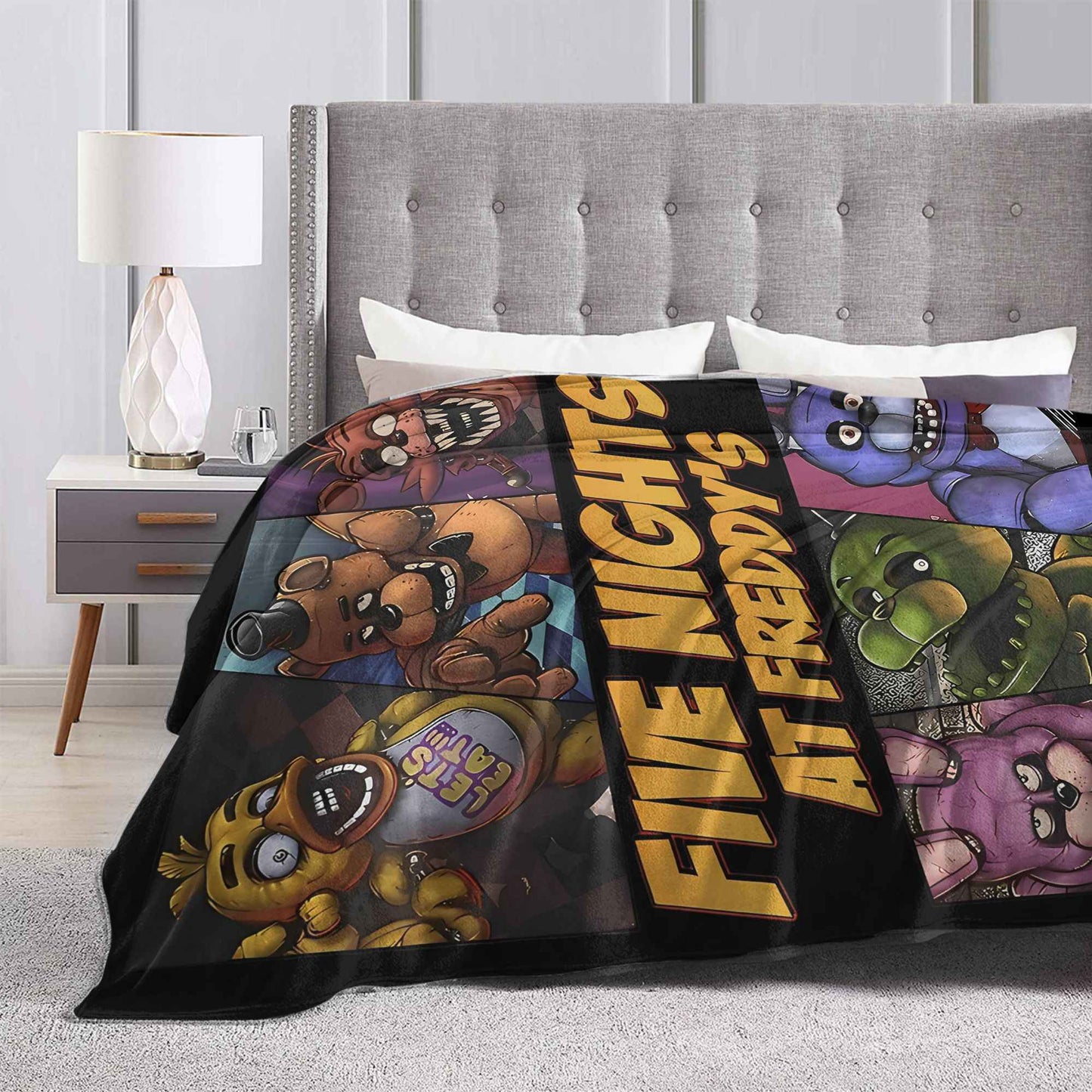 FNAF At Freddys Blankets Fleece Textile Decor Multi-function Super Soft Throw Blankets for Sofa Bedroom Bedspreads