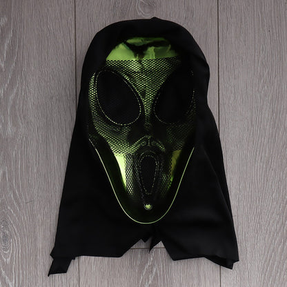 Green Alien UFO Mask Cosplay Aliens Monster Plastic Helmet Halloween Carnival Masquerade Dress Up Party Adult Kids Costume Props