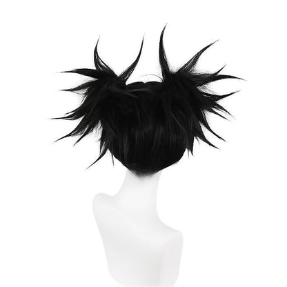 Anime Jujutsu Kaisen Choso Cosplay Synthetic Hair 14-Inch Black Double Ponytail Carnival Daily Party High-Quality Fluffy Wig
