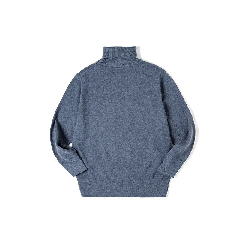 Maden Thermal Sweater Men’s Turtleneck Basic Knitted Shirts Autumn Winter Solid Thick Pullovers Turn-down Collar Soft Underwear