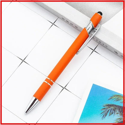 100 Pcs Light - Metal Capacitive Universal Touch Screen Stylus Ballpoint Pen Free Custom Logo Writing Stationery Office Gifts