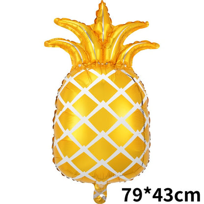 Hawaiian Fruit Balloons Tropical Luau Pineapple Strawberry Avocado Foil Balloon Summer Birthday Pool Party Decor Beach Supplies