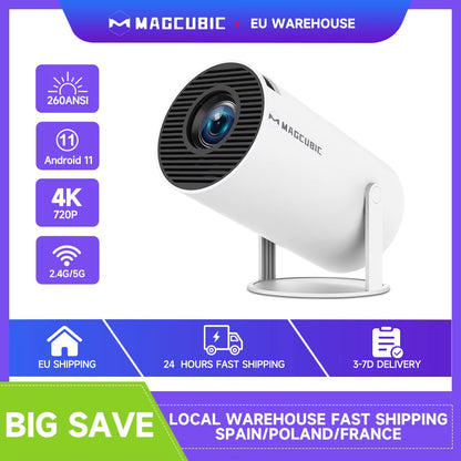 Projetor Magcubic HY300 Pro 200 ANSI Nativo 720P Espelhamento de Tela Sem Fio Sistema WiFi de Banda Dupla Hi-chip A3100 para Home Theater
