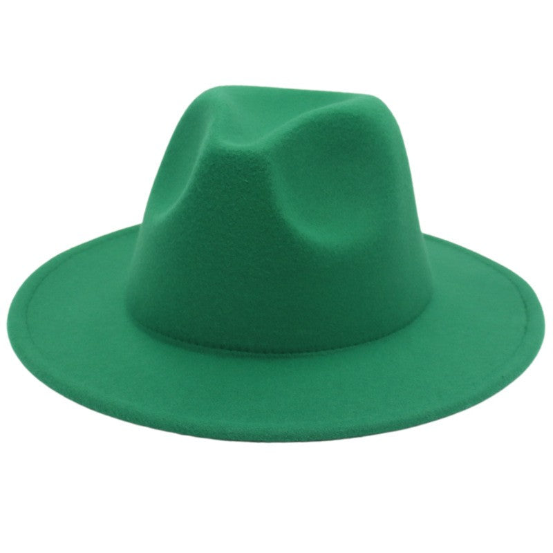 Women Fedora Hat Autumn Winter Luxury Men Top Hats Trendy Formal Wedding Decorate Black Green White Panama Cap Fedoras Gorras