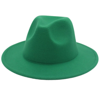 Women Fedora Hat Autumn Winter Luxury Men Top Hats Trendy Formal Wedding Decorate Black Green White Panama Cap Fedoras Gorras