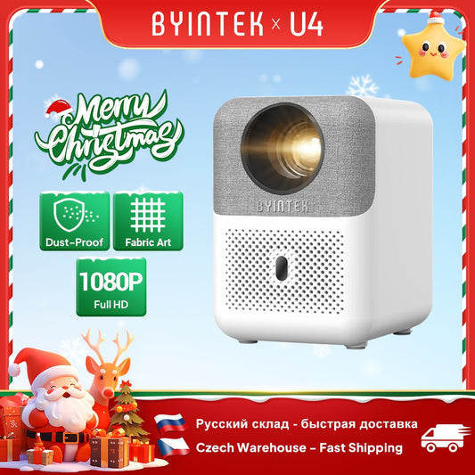 BYINTEK LOVE U4 Smart Mini Home Theater Projector 4K 1080P Video Android WIFI for Smartphone Cinema