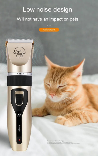 Máquina de Tosa para Cães e Gatos, Tosquiadeira para Animais de Estimação (Cães/Gatos/Coelhos), Aparador de Pelo, Barbeador, Conjunto Profissional Recarregável sem Fio