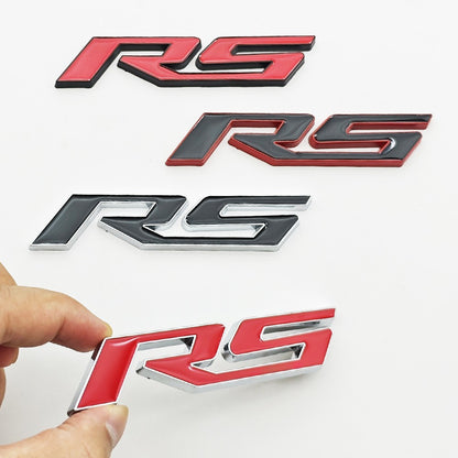 3D Metal Car Sticker RS logo Front Grill Emblem Trunk Badge Decals For Chevrolet Blazer Aveo Trax Cruze Sonic Onix Accessories