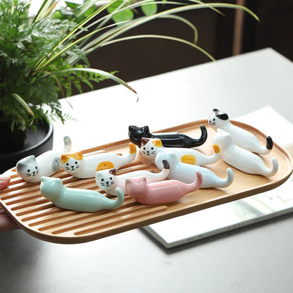 5 peças Kawaii Gato Suporte para Hashi Cerâmica Descanso de Hashi para Casa Restaurante Acessórios de Mesa Suprimentos Apoio de Hashi