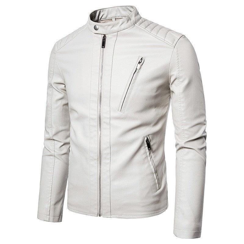 Men 2024 Faux Leather Jacket Motorcycle Autumn Men's Jackets White Jaqueta De Couro Masculina Outwear Male PU Leather Coats 5XL