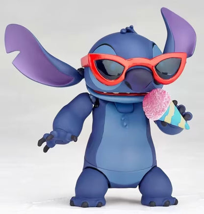 Kaiyodo Revoltech Stitch Boneco Articulado - Modelo Articulado Montável Coleção de Brinquedos Estatueta Decorativa para Presente Infantil