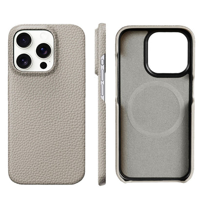 para Capa Magsafe para iPhone 17 15 16 Pro Max Air 17Pro Couro de Vaca Natural Lichia Protetor Magnético Capa Traseira de Luxo para Celular