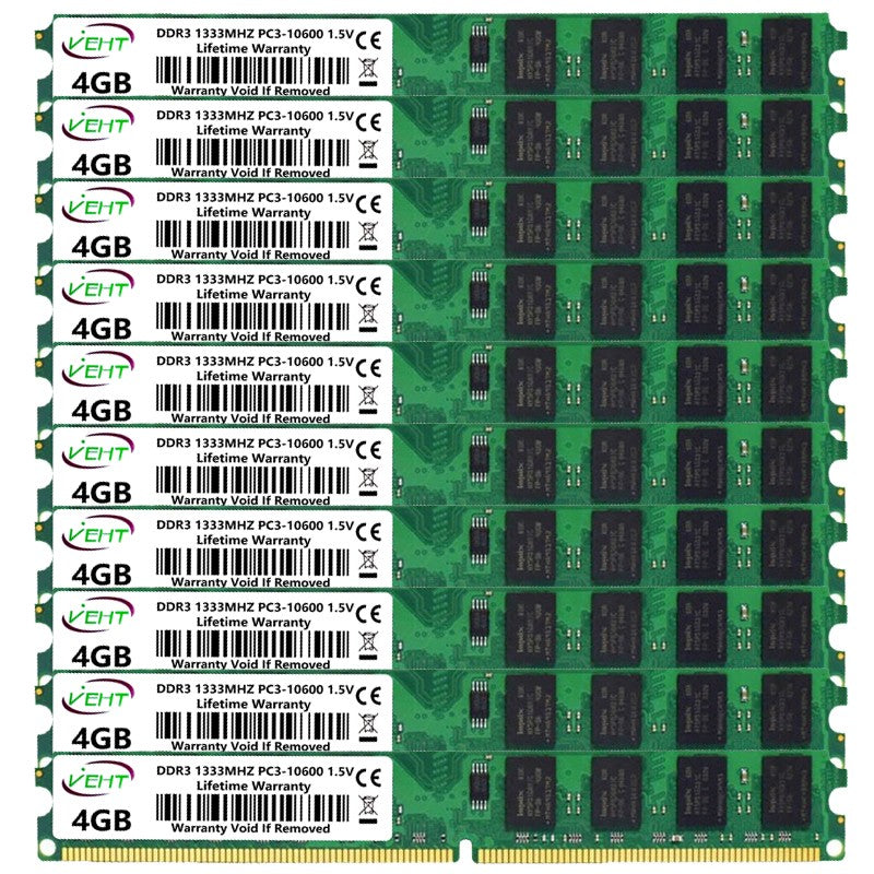 Memória Desktop DDR3 2GB 4GB 8GB Ram PC3 1066 1333 1600Mhz 1.5V 240Pin DDR3 8500 10600 12800 DIMM Non-ECC Memória Ram de Computador
