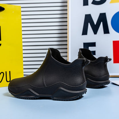 Men's and women's same short rain boots, couple's low cut anti slip water shoes, PVC wear-resistant rain boots, garden water boo