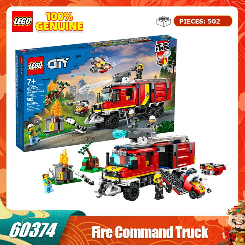 Série Lego City 60374 60373 60411 Navio de Resgate de Incêndio Blocos de Montar de Quebra-Cabeça Brinquedos Infantis Presentes de Natal