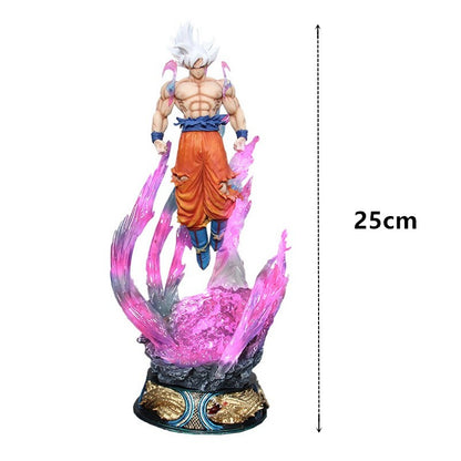 Anime Dragon Ball 25cm Super Saiyan Ultra Instinct Goku Boneco de Ação Estátua de PVC Colecionável Brinquedo Presente Enfeite de Mesa