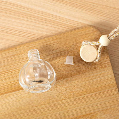 5PCS 8-12ml Empty Clear Glass Car Perfume Bottle Auto Air Freshener Car Decoration Pendant Essential Oil Diffuser Container