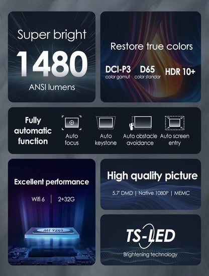 4K Beam Projectors for Movie Auto Focus Correction Smart Android Wifi 1080P Full HD Home Theater Projector Global Version