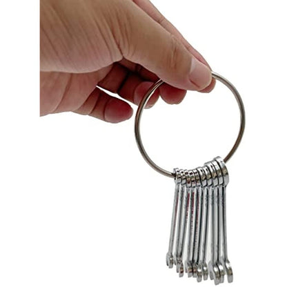 10pcs Without Ring Mini Wrenches Set Portable Key Ring Spanner Explosion-proof Pocket British/Metric Type