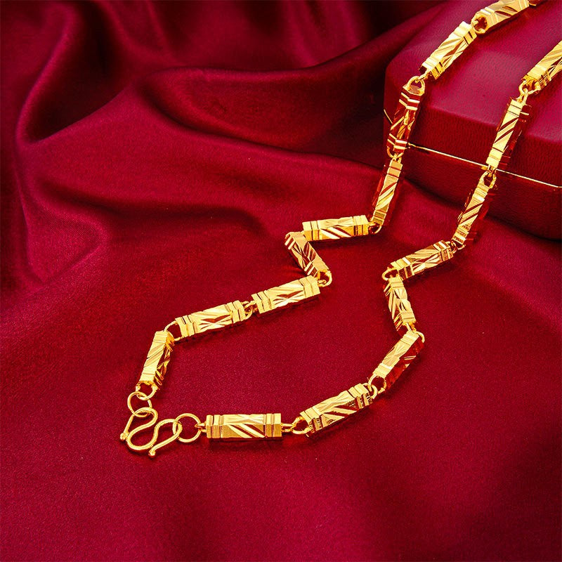 Colar Masculino Banhado a Ouro Estilo Hip Hop Cor Hexagonal 6mm-8mm Joia da Moda Festa Presente de Aniversário
