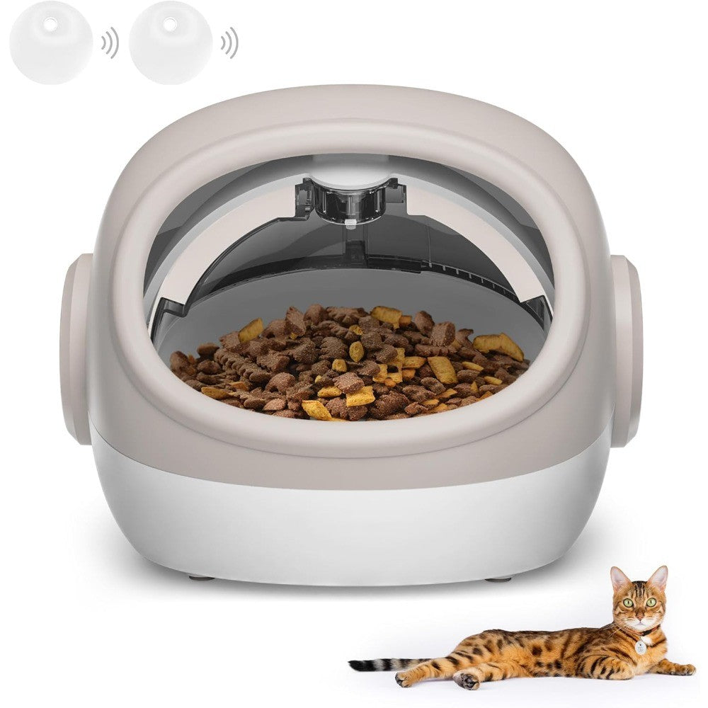 Comedouro RFID para Gatos Aprimorado com Sensor de Coleira – 4 Modos de Alimentação, Comedouro Antifurto para Vários Gatos, Coleira Temporizada