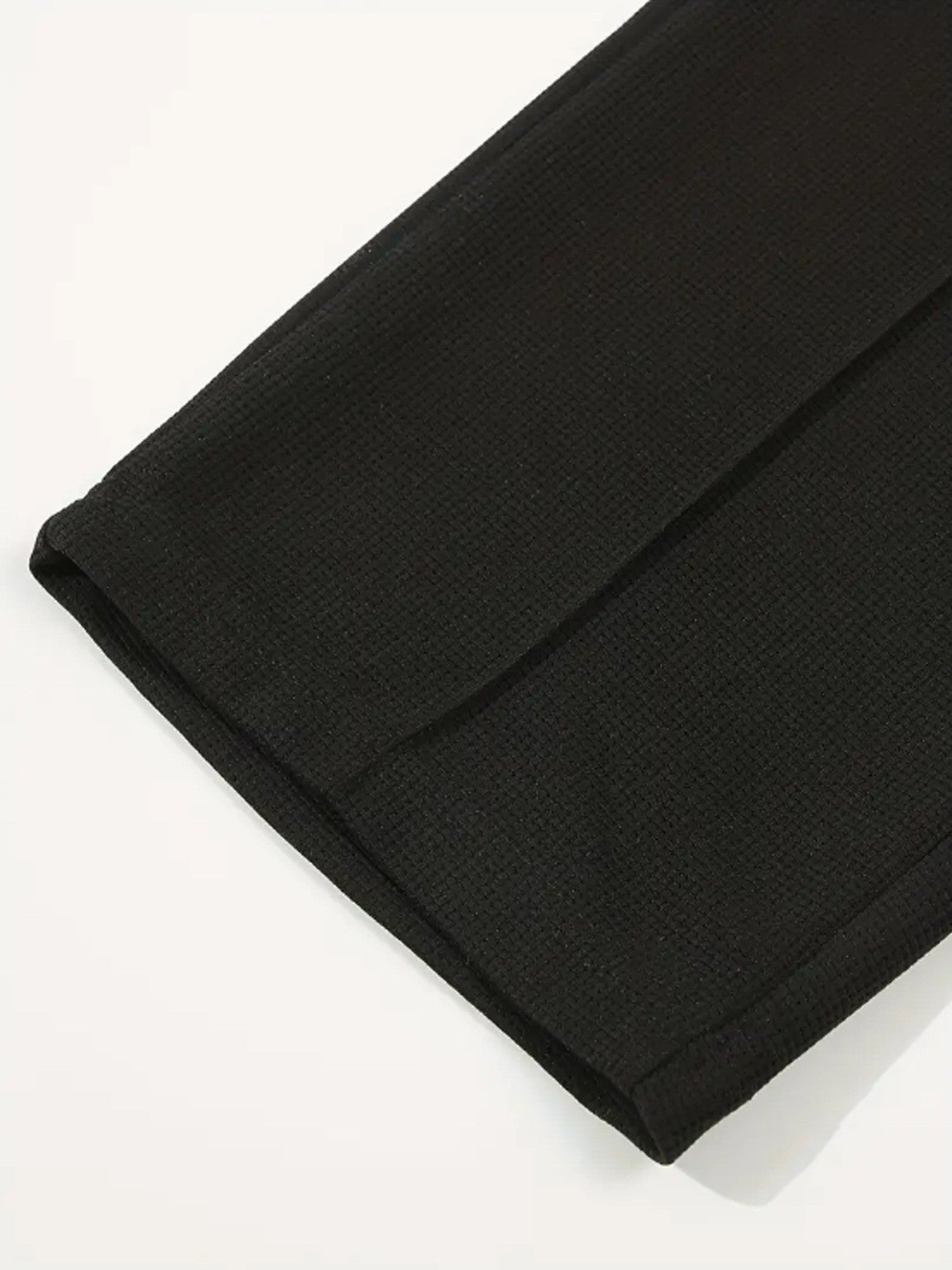 Calça Masculina Casual de Waffle de Cintura Média Calça Leve e Elegante Adequada para Todas as Estações