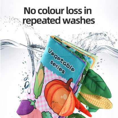 Baby Cloth Book 6-page 0-3 Year Old Infant Early Education Toys Vegetable Enlightenment Cognition Cloth Book Baby Toys