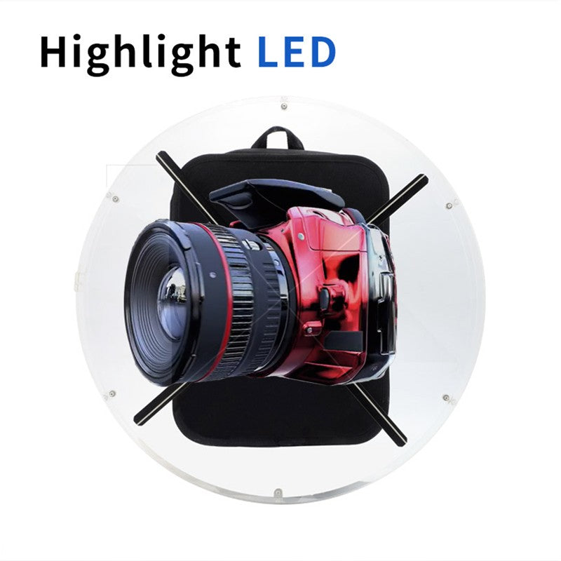 52CM LED 3D Holographic Fan Projector Portable Backpack with WiFi 576pcs Projector for Christmas Event Parties Advertising