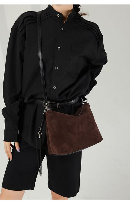 Hifashion Vintage Suede Genuine Leather Underarm Shoulder Bags For Women 2025 Luxury Designer Hobo Tote Office Ladies Handbags