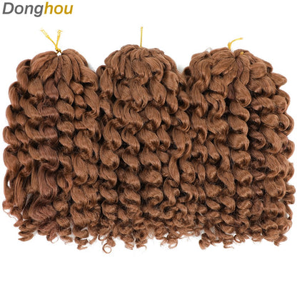 1-4 Pacotes 2X Ringlet Wand Curl Jamaican Bounce 8 polegadas Sintético Wand Curl Twist Braids Hair Crochet Cabelo Cacheado Extensões 20 Raízes
