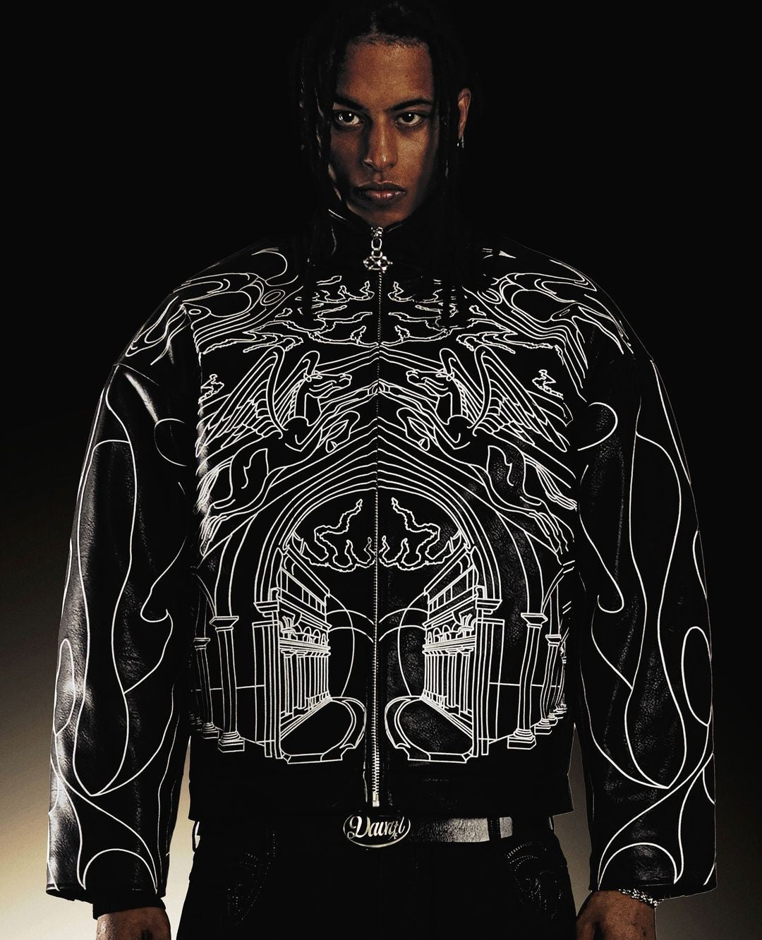 Retro Black Leather Jacket Oversized Loose Thickened Y2k Zipper Jacket Hip Hop Goth Rock Men and Women Coats Jackets Streetwear