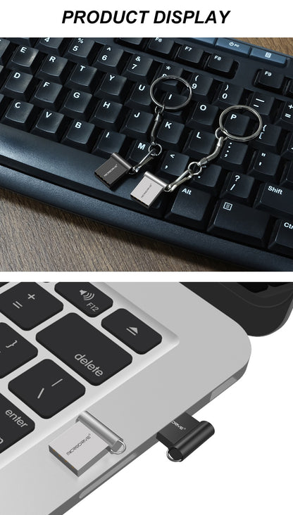 Mini PenDrive de metal Super Rápido 4GB 8GB 32GB USB Flash Drive cle usb Stick 64gb 128GB memória flash USB com chaveiro