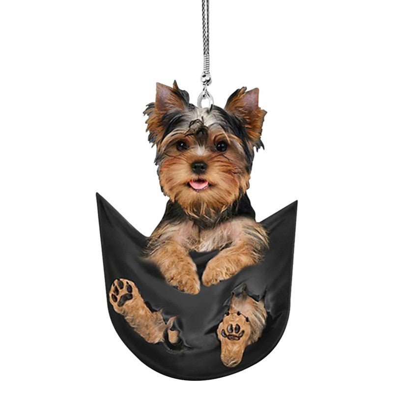 Car Pendant Practical Interior Cute Mini Puppy Pendant Anime Puppy Practical Car Ornament Toy Gift Hanging Decoration Accessory