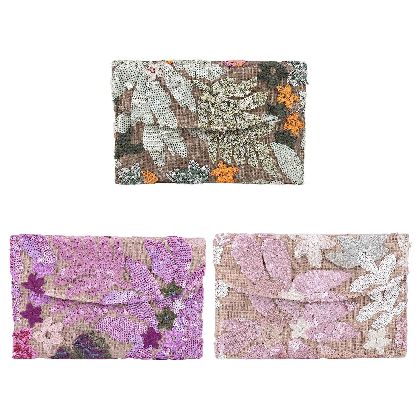 Straw Bag Evening Clutch Sequin Envelope Package Embroidered Handbag for Wedding Vacation Travel