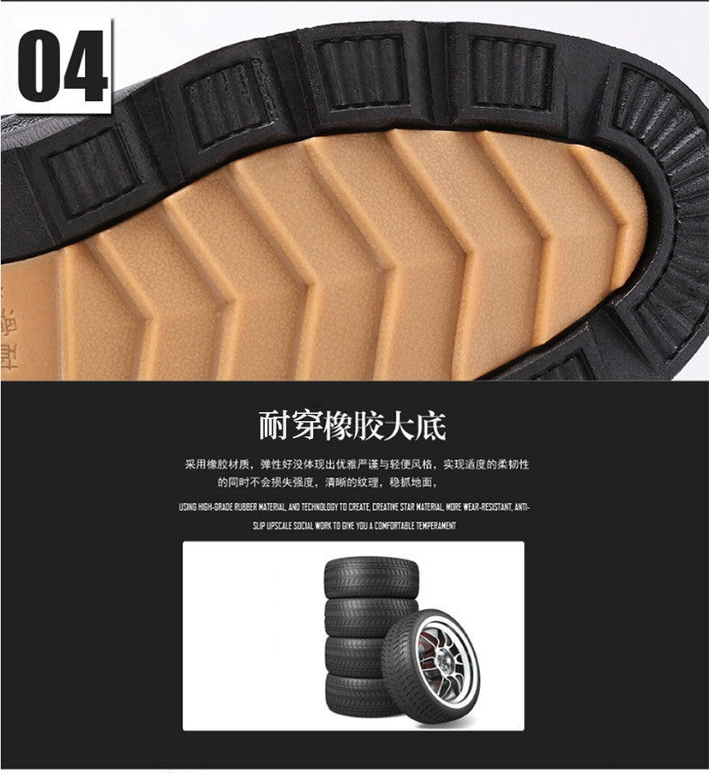 Men's winter new boots,men's plush thick elderly shoes,cold resistant and warm men's boots, thick soled comfortable cotton boots