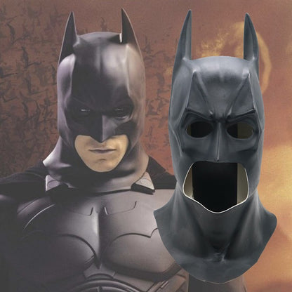 Black Bat Hero Latex Mask Full Head Superhero Costume Mask for Halloween Cosplay Carnival Party Adult