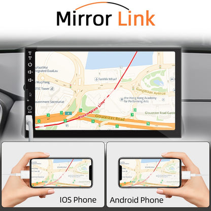 Rádio Automotivo 1 Din 7" MP5 Multimídia Tela de Toque HD Universal Autorádio ISO Entrada Auxiliar USB BT Espelhamento de Tela