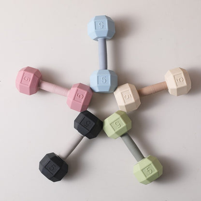 Baby Silicone Teething Cartoon Dumbbell Rattle Toy Babies' Sensory Cognitive Toys Move The Music Bell Baby Crib Toys Baby Gifts