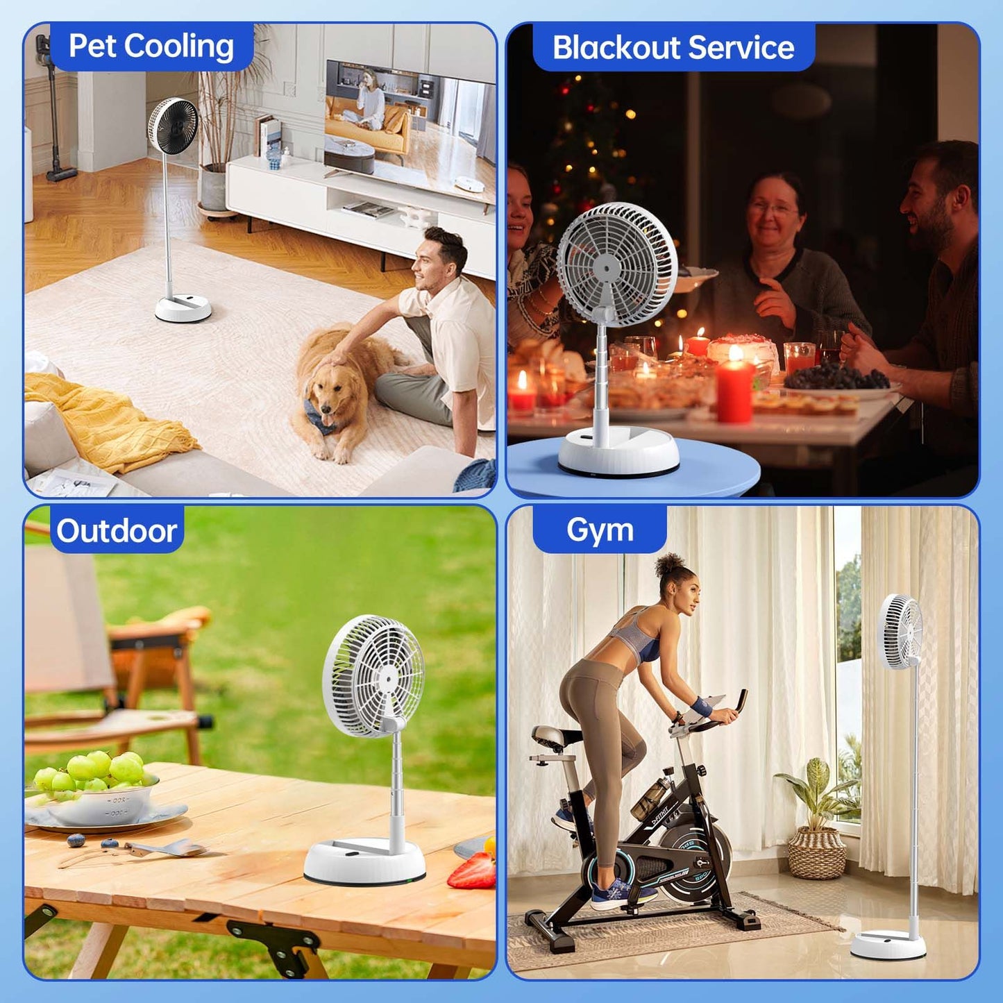 7200mAh outdoor portable silent remote control desktop vertical automatic shaking fan aluminum alloy telescopic timed home fan