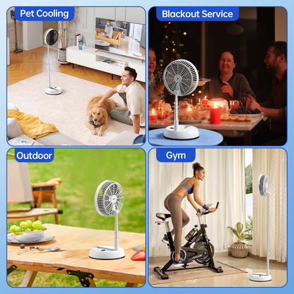 7200mAh outdoor portable silent remote control desktop vertical automatic shaking fan aluminum alloy telescopic timed home fan