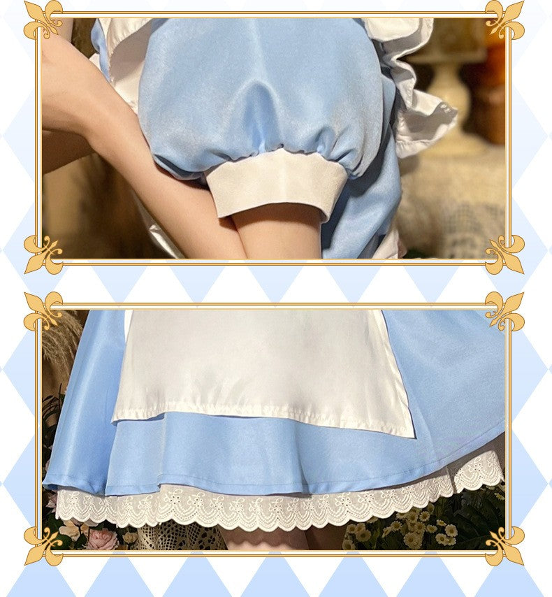 Lolita Dress Maid Apron Fantasia Halloween Carnival Party Costume for Women Masquerade Party Alice In Wonderland Cosplay Costume