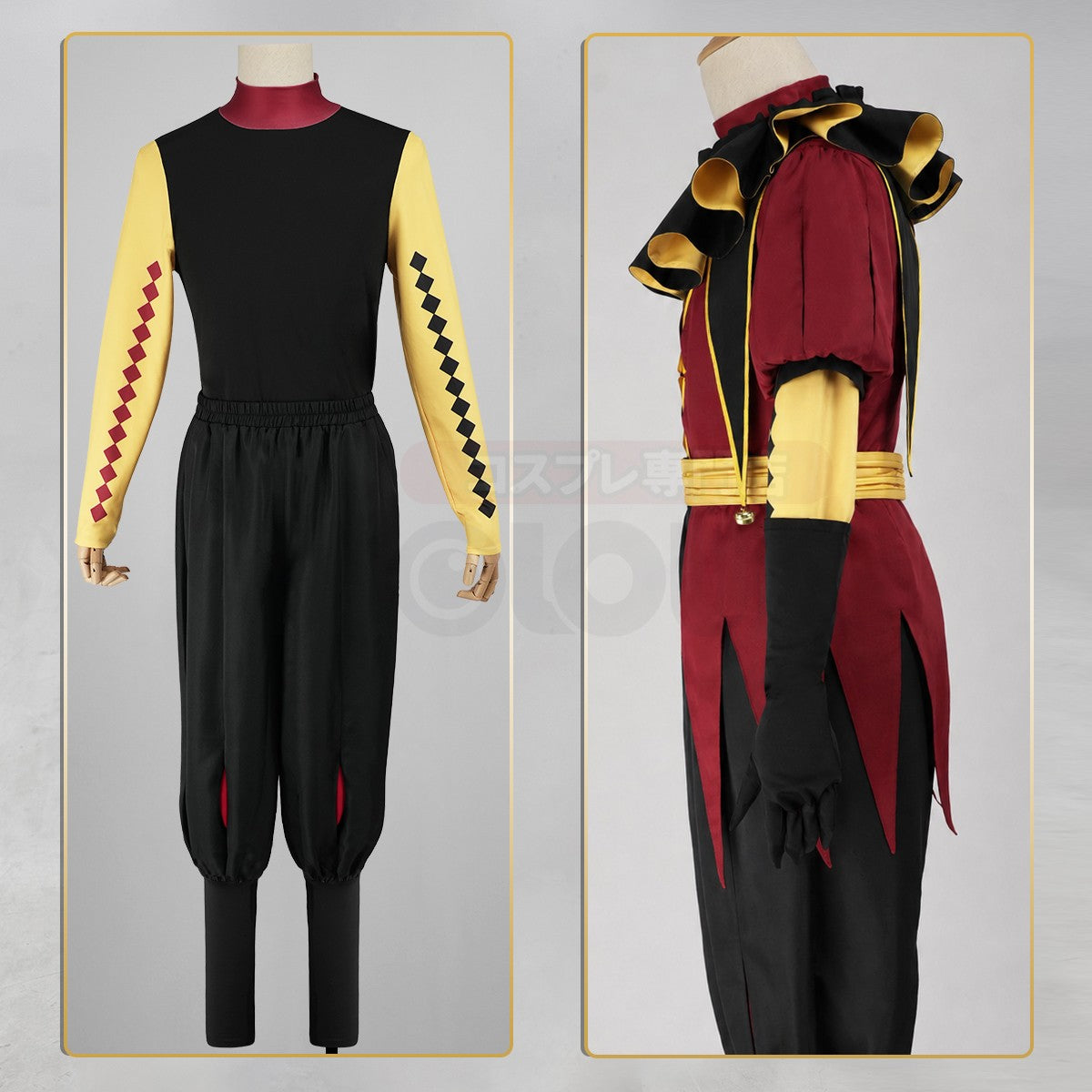 HOLOUN The Freak Anime Pierrot Cosplay Costume Coat Top Pants Belt Clown Collar Clown Hat Convention Halloween Christmas