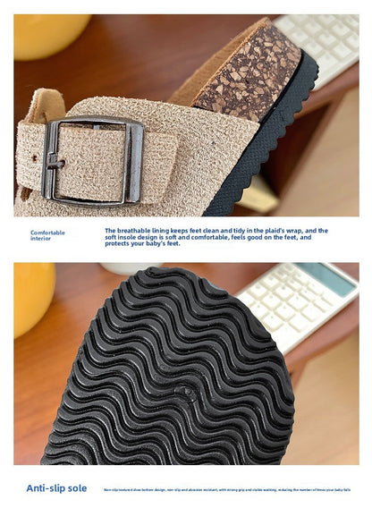 2025 Children's Birkfoot Summer New Anti-slip Soft Bottom Single Shoes Girls Boys Baby Bean Bean Birk Foot Slippers Summer