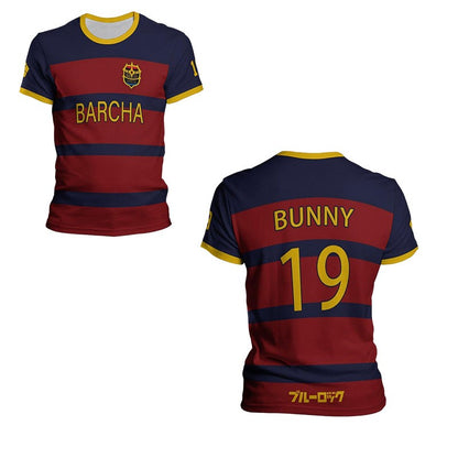 Blue Lock FC Barcha Bunny Lavinho Bachira Anime Cosplay Men Jersey 2025 Short Sleeve Children Tee Custom Name Tops Man T-shirt